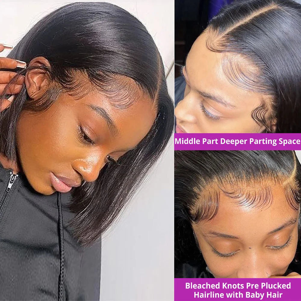 Bone Straight Glueless Bob Wig