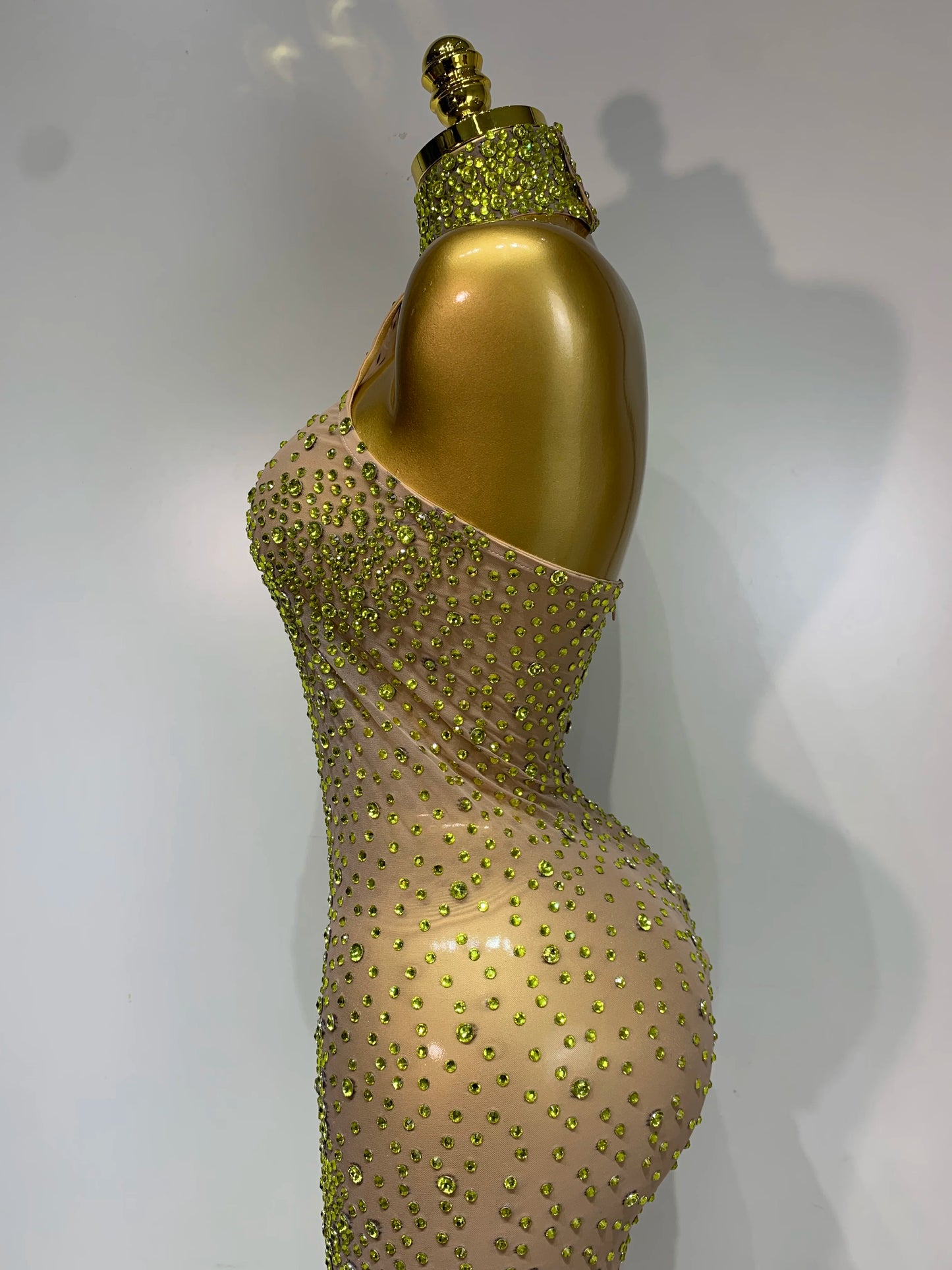 2025 New Sleeveless Mesh See Through Long Dress Sexy Backless Sparkly Rhinestone Dress Celebration Festival Evening Party Gowns