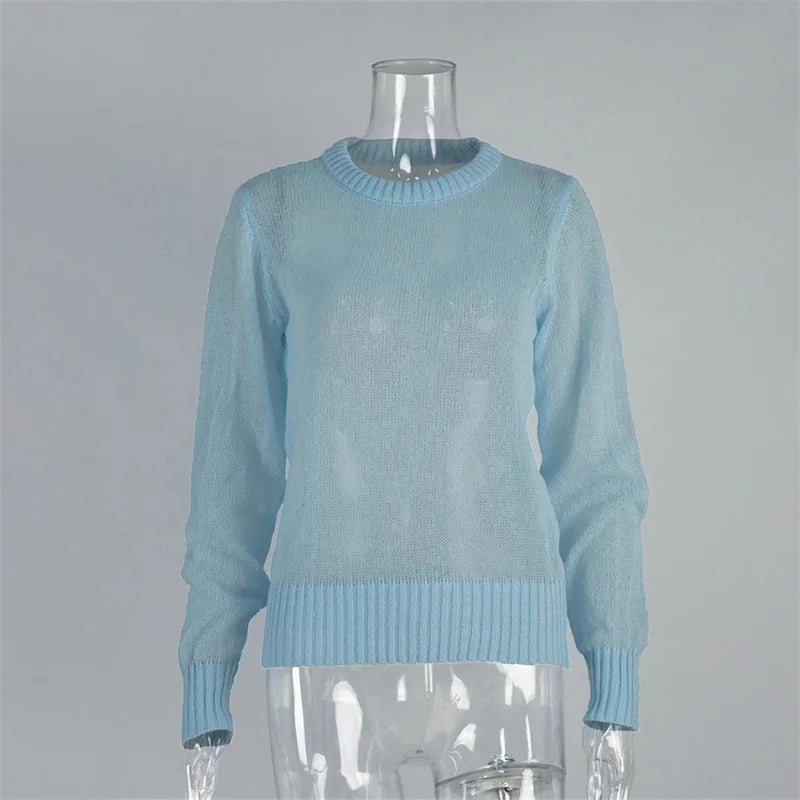 See Through Mesh Knit Sweater