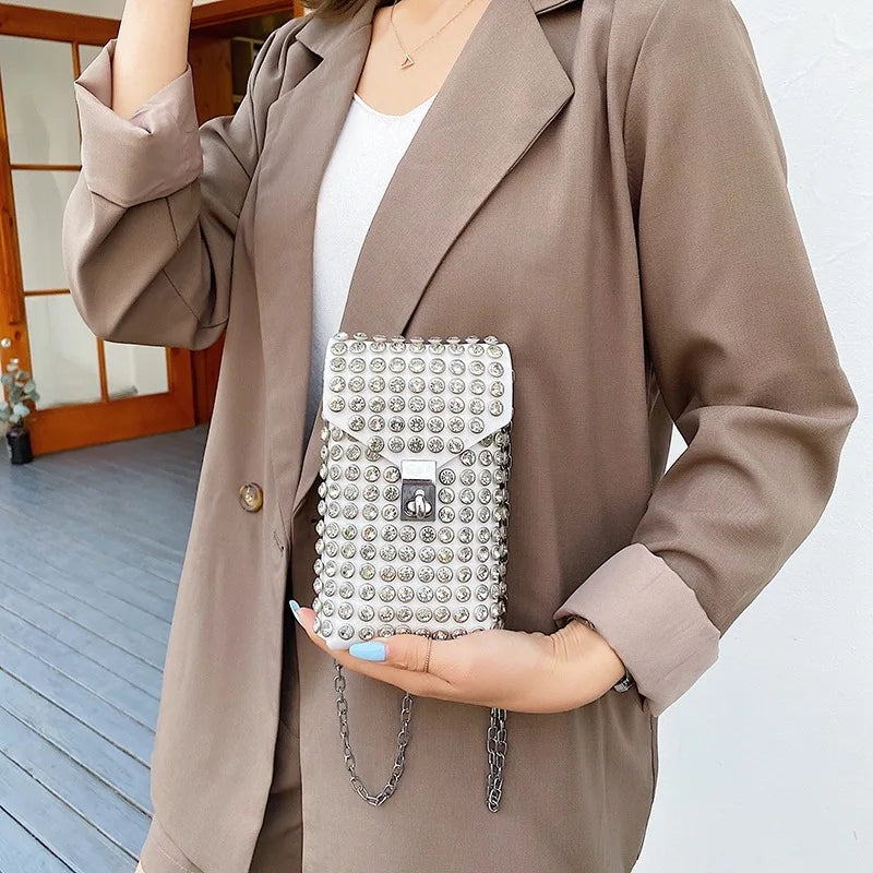 Rhinestone Crossbody Waist Bag