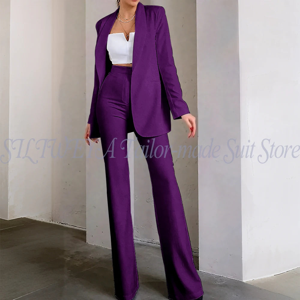 Classic Sophisticated Single Breasted Pants Set for Women
