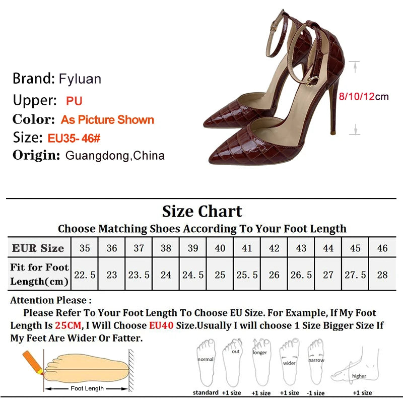 Crocodile Embossed Pointed Toe Buckle Stiletto Sandals for Women