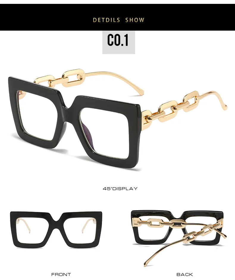 Oversized Square Blue Light Reading Glasses for Women