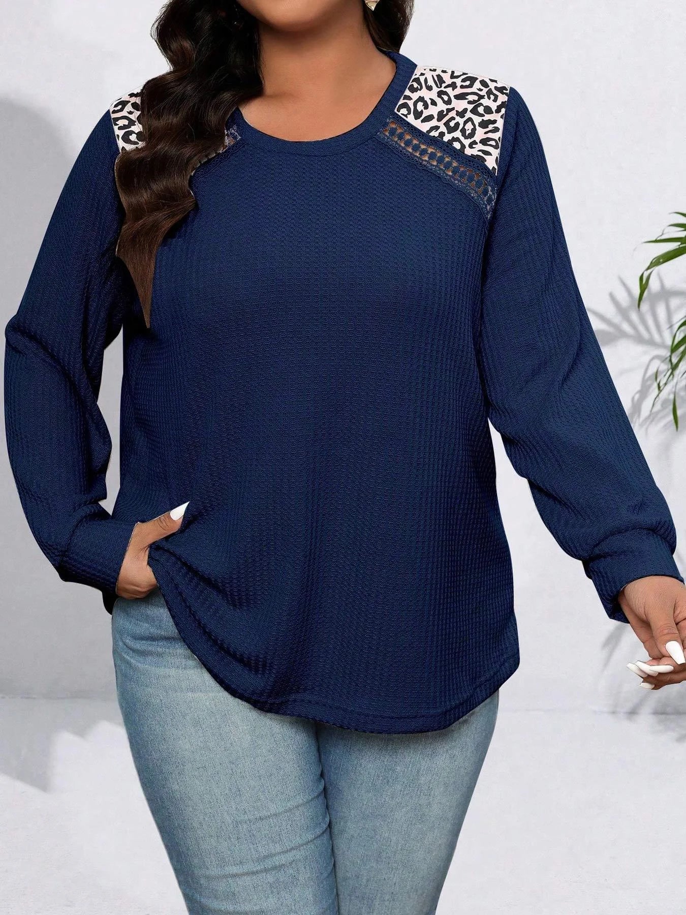 【Plus Size】 Striped Print Button Top, Casual Short Sleeve V Neck Knit Top for Daily Wear, Women Plus Clothing for All Seasons, T