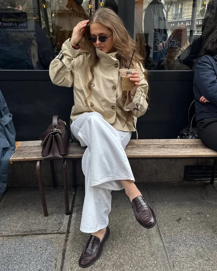 Chic Belt Women's Coat Elegant Stand Collar Full Sleeve Single Breasted  Female Jacket 2025 Autumn Fashion Commuter Windbreaker