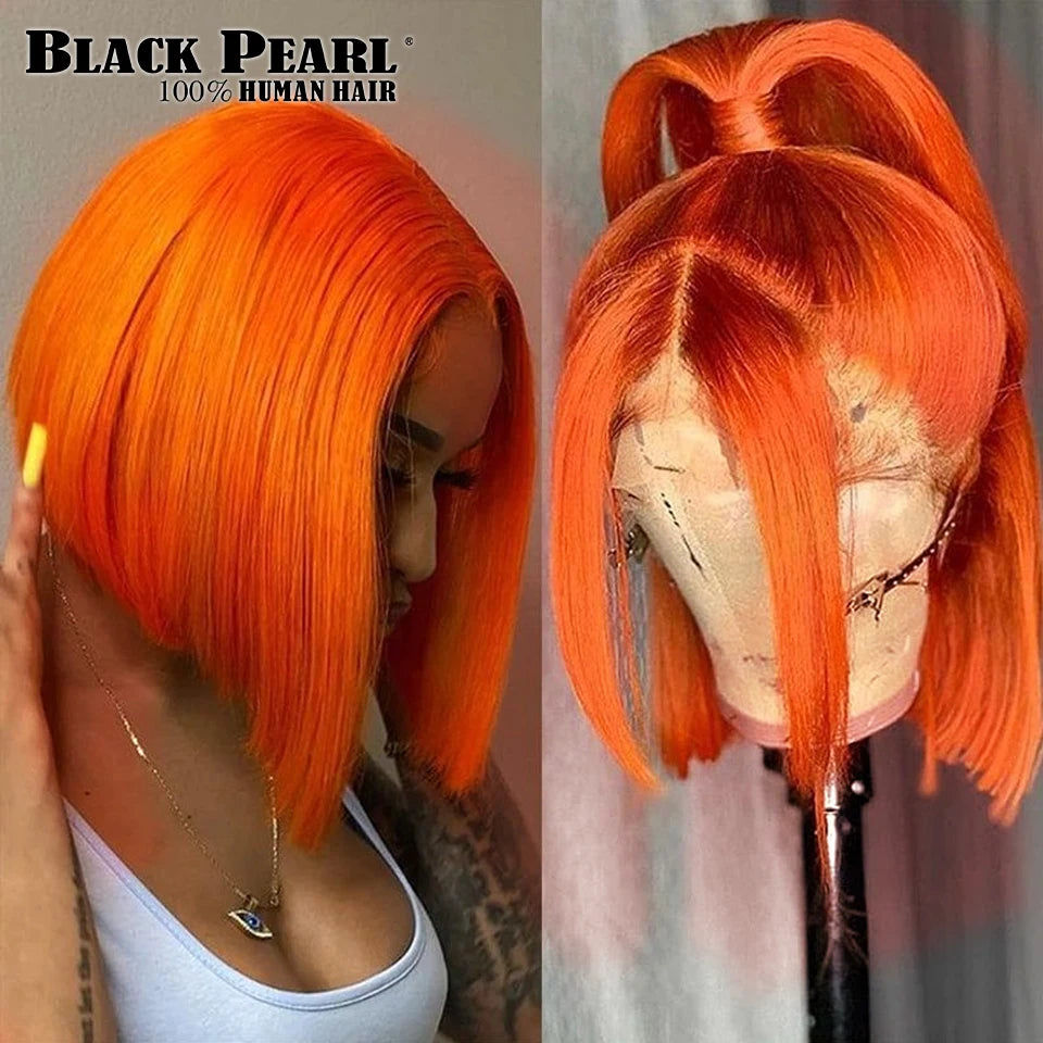 Glueless Brazilian Human Hair Transparent Lace Bob Wig For Women