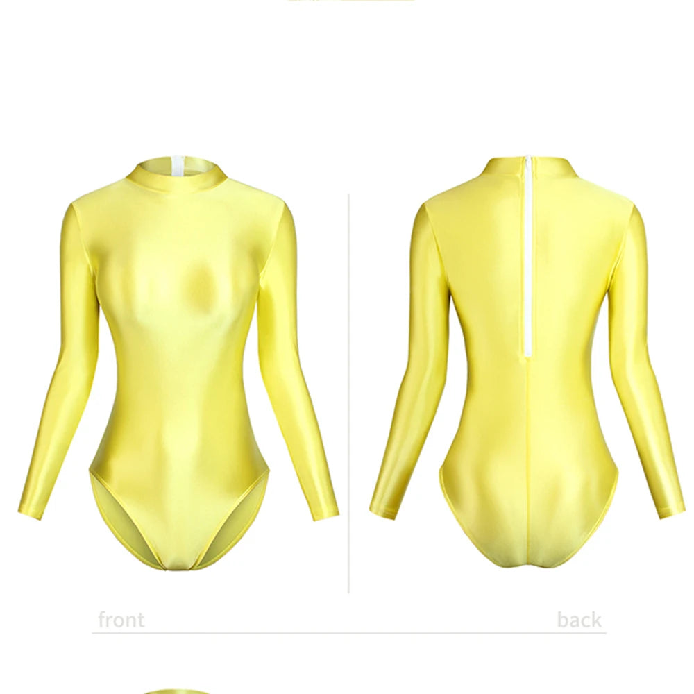 Silky Glossy One Piece Swimsuit