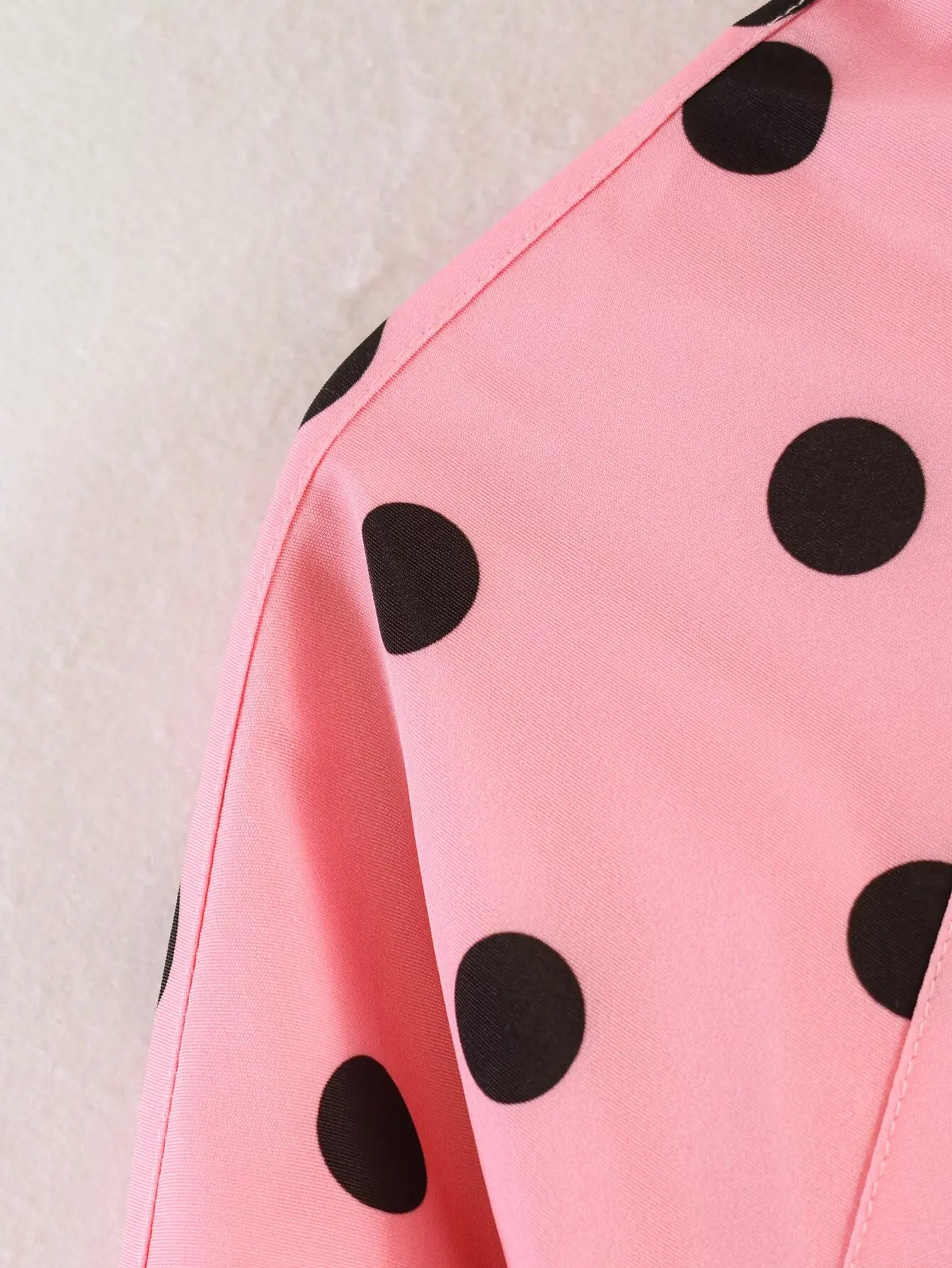 Polka Dot Double Breasted Belted Chic Jacket for Women
