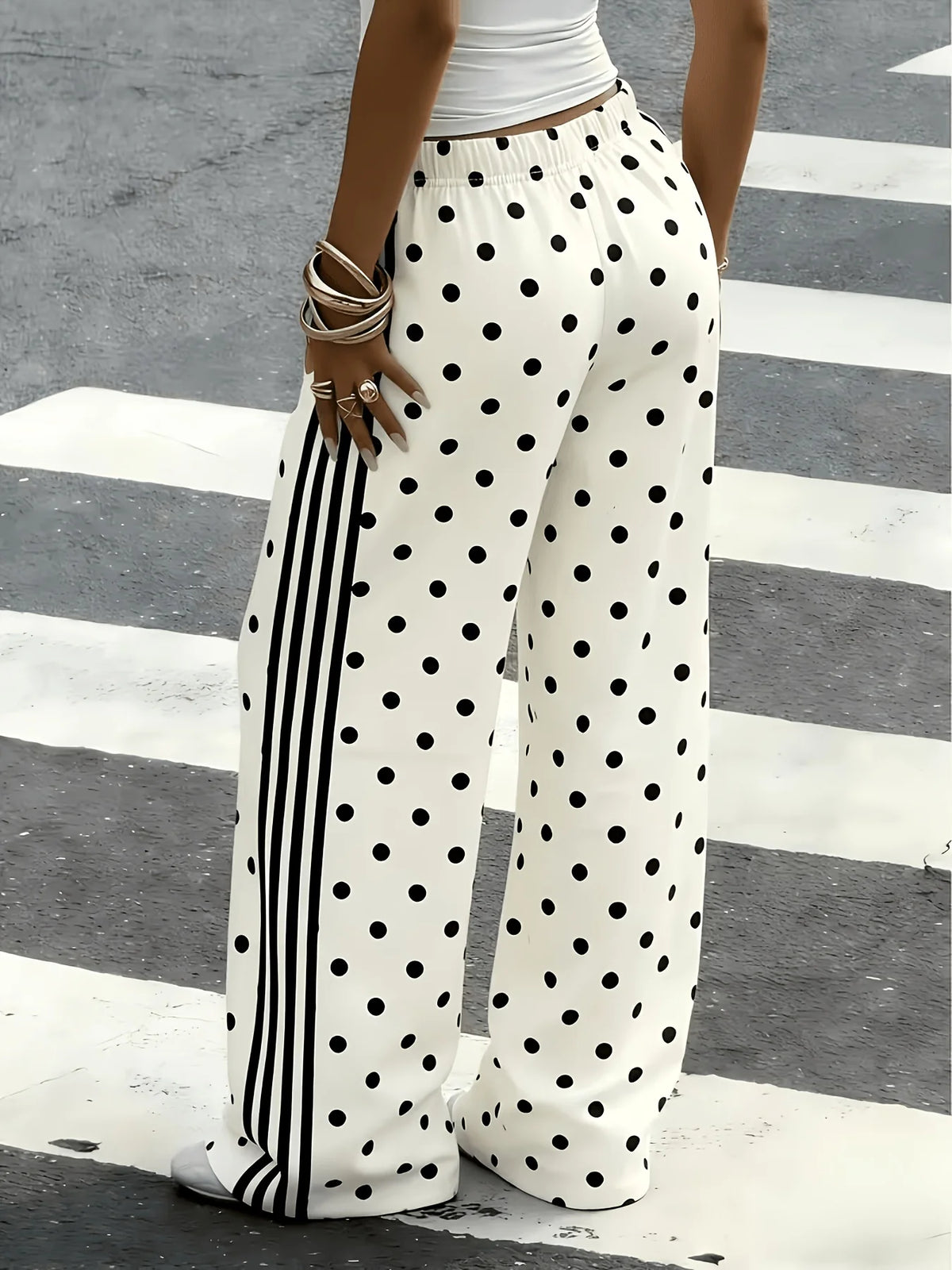 Personalized Striped Y2K Loose Fit Sports Pants for Women