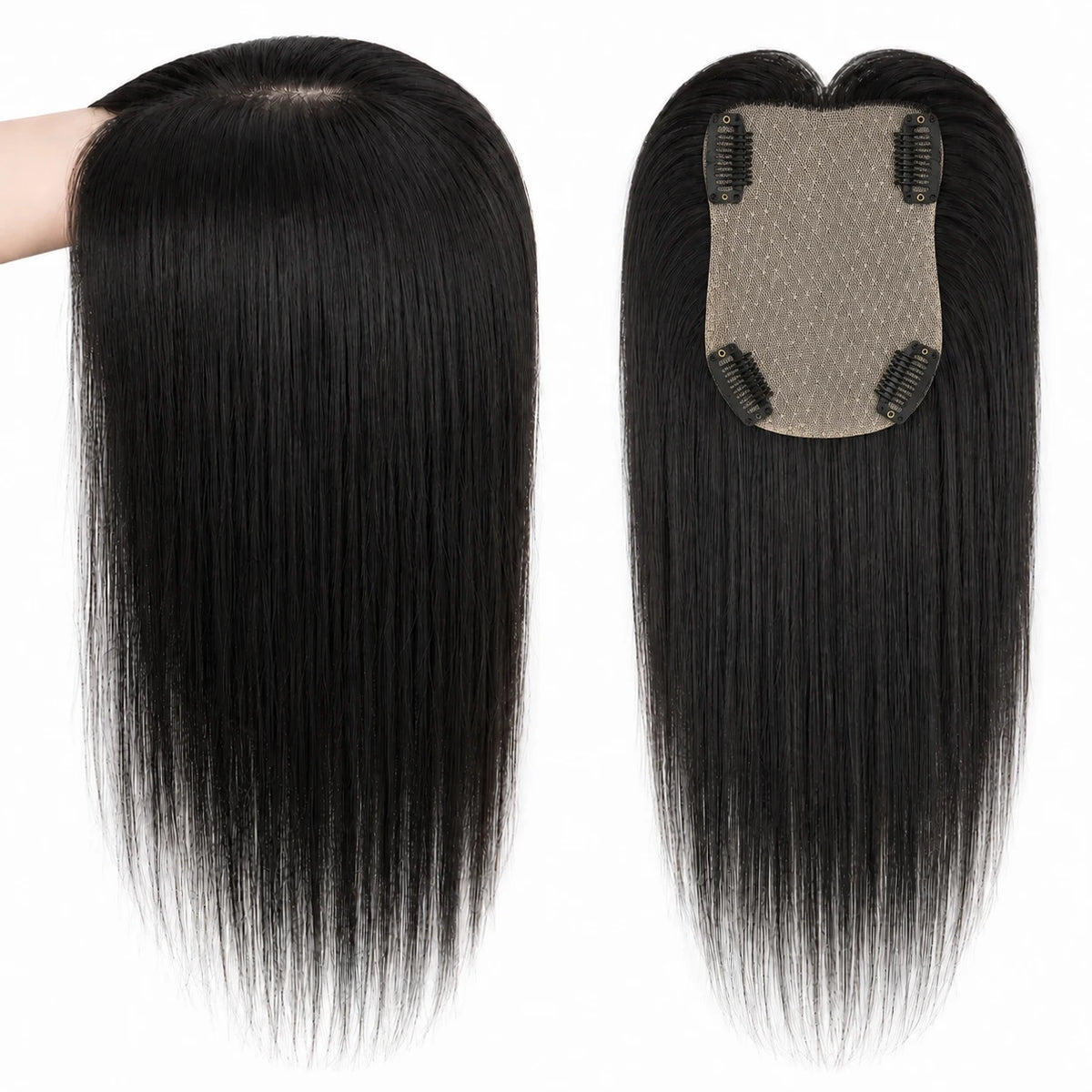 Natural Free Part Clip In Silk Base Hair Topper For Women