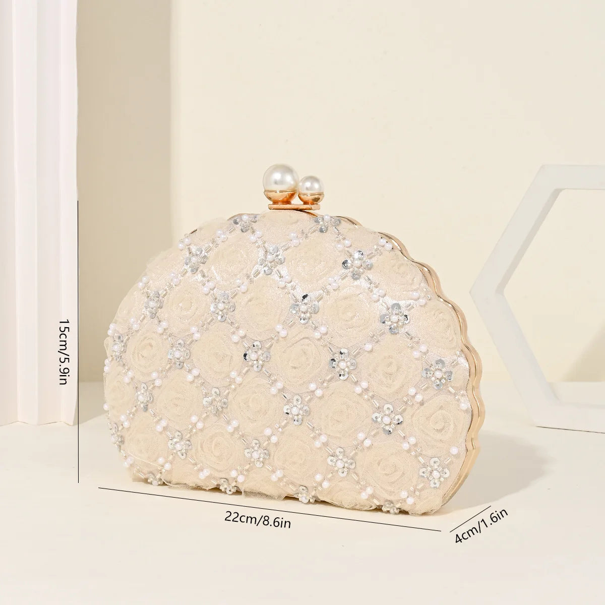 Floral Rose Hard Shell Evening Clutch Bag for Women