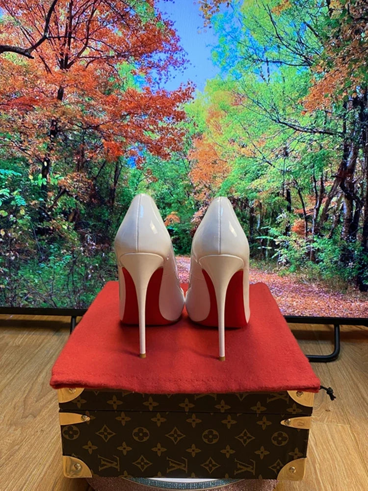 Pointed Patent Leather Slim High Heel Pumps for Women