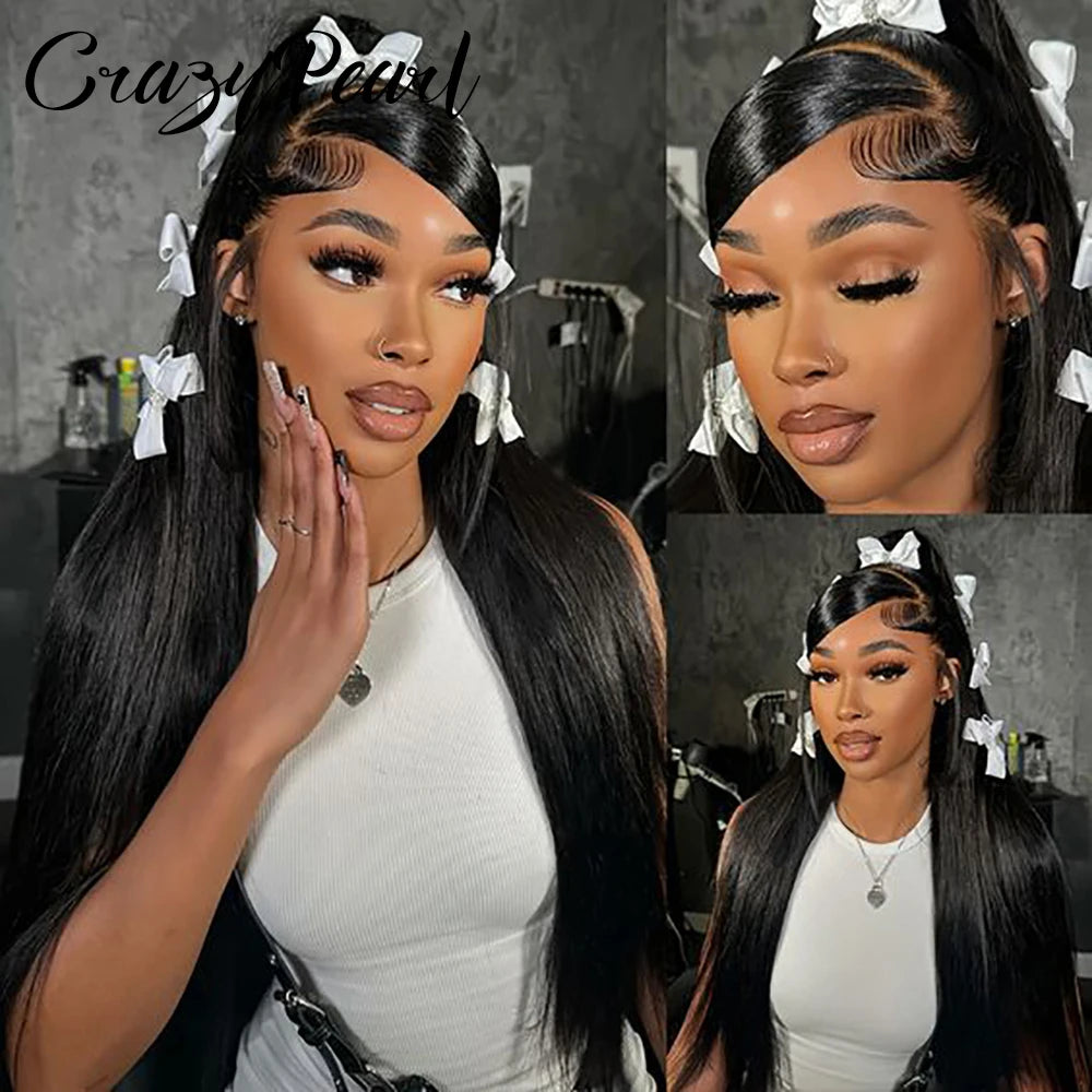 Straight Human Hair Bundles With Lace Frontal for Women