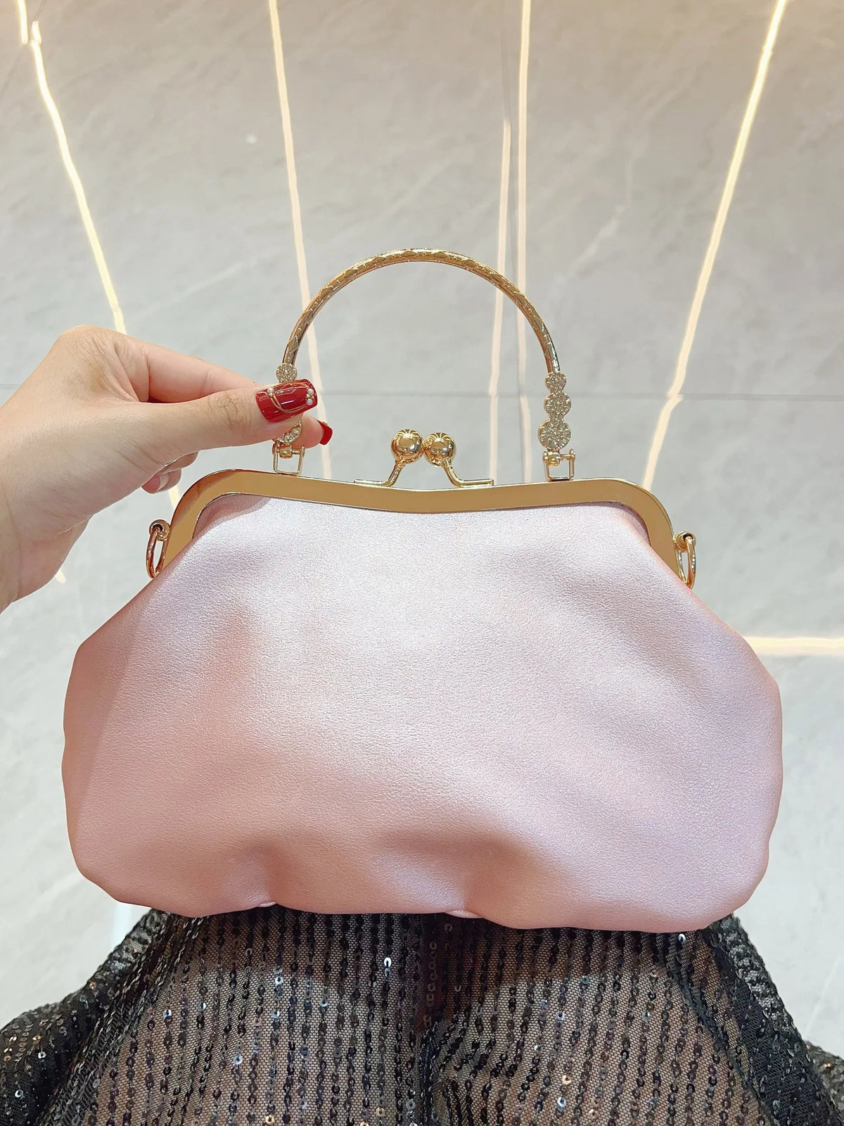 New Dinner Women's Bag Luxury Brand Fashion Handmade Diamond Women's Handbag Shiny Banquet Mini Shoulder Bag High Quality