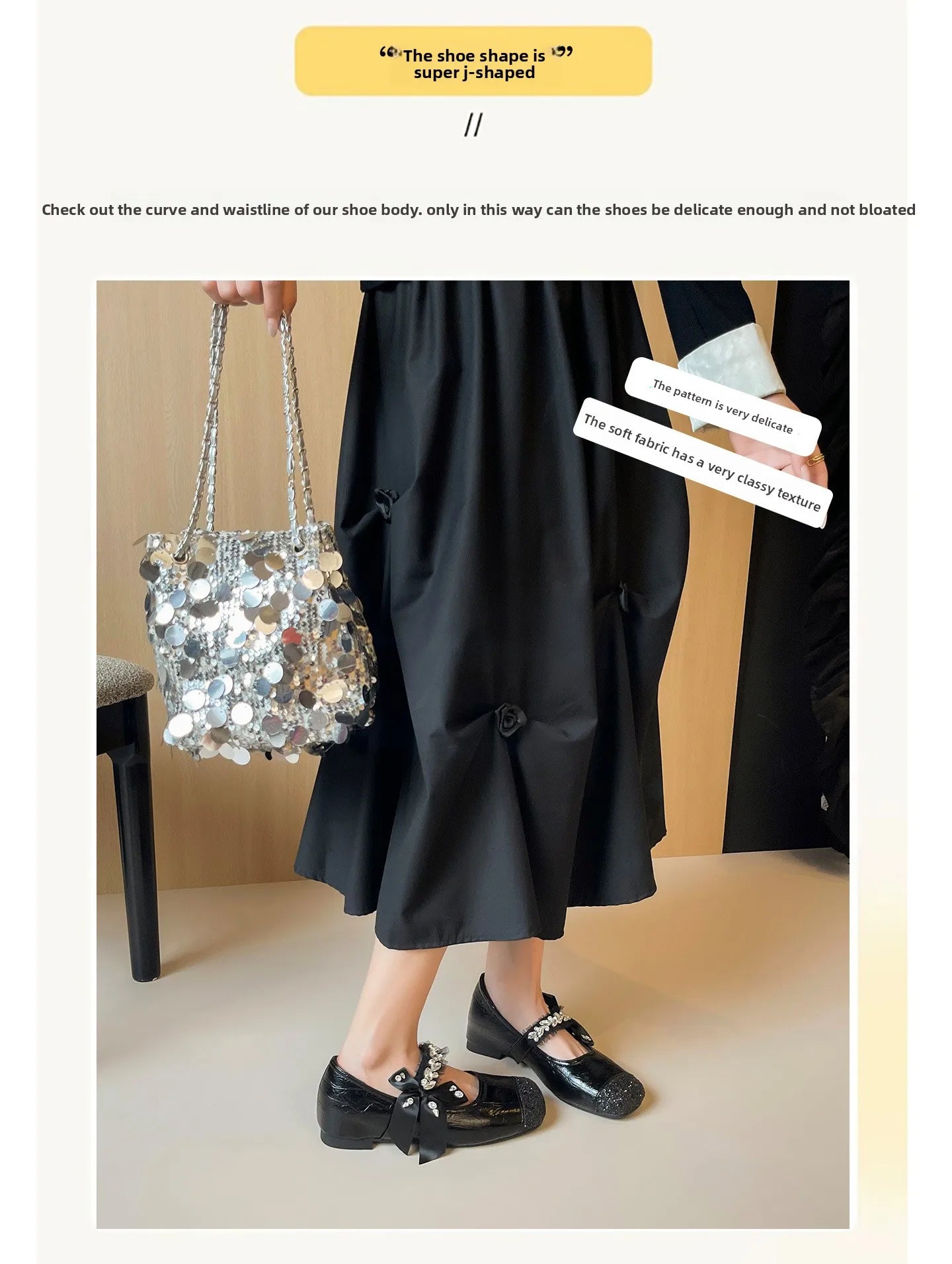Elegant Rhinestone Bowknot Mary Jane Flats For Women