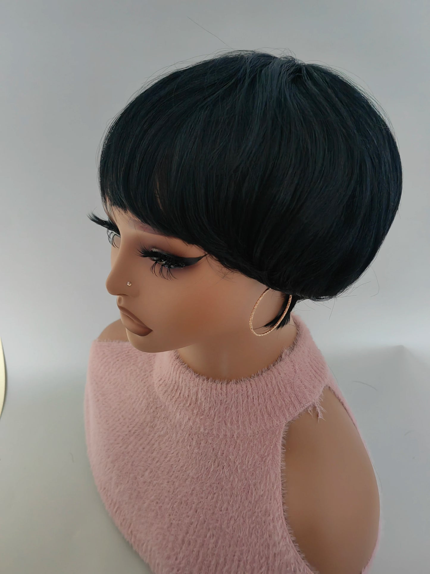 Straight Pixie Cut Synthetic Bob Wig With Comfortable Cap For Women