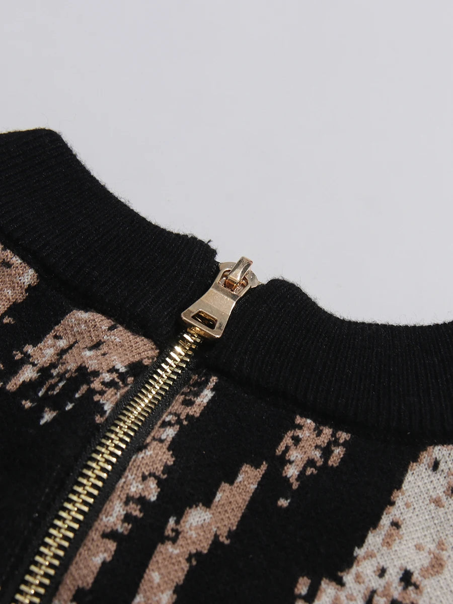 Leopard Print Long Sleeve Sheath Dress