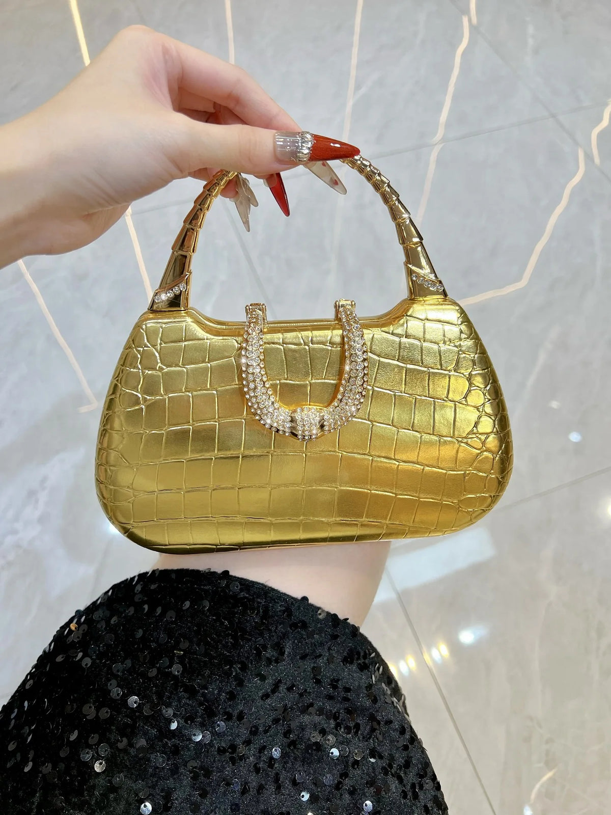 New Banquet Handbag Diamond-encrusted Fashion Dinner Women's Handbag High-quality Fashion Women's Shoulder Oblique Bag