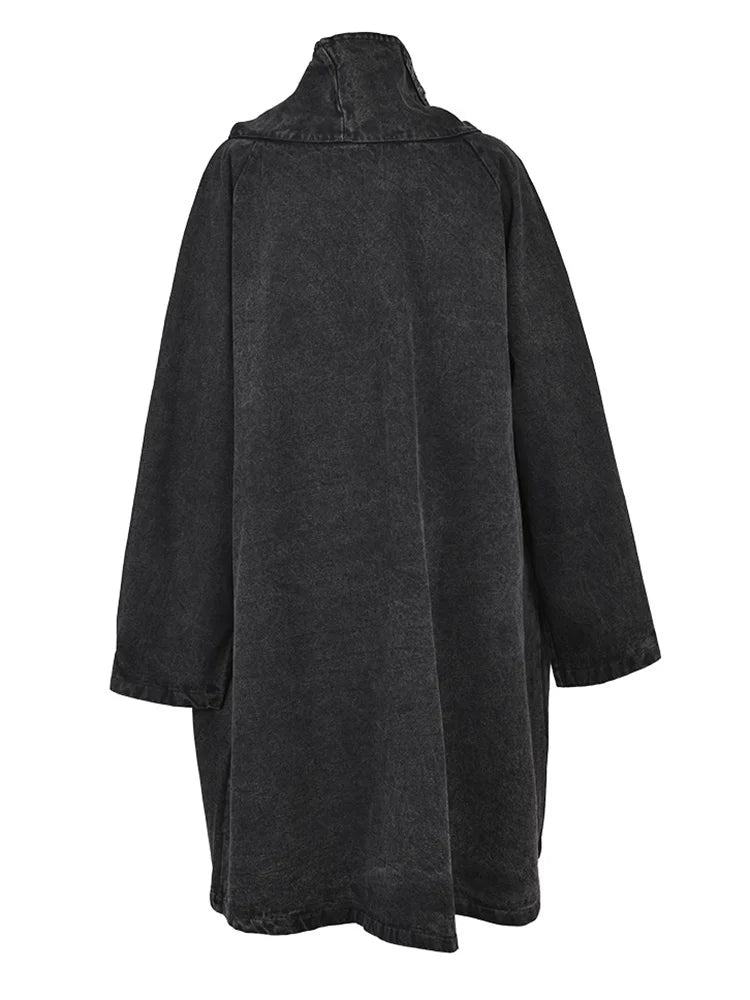 Loose Fit High Neck Long Sleeve Sweatshirt for Women