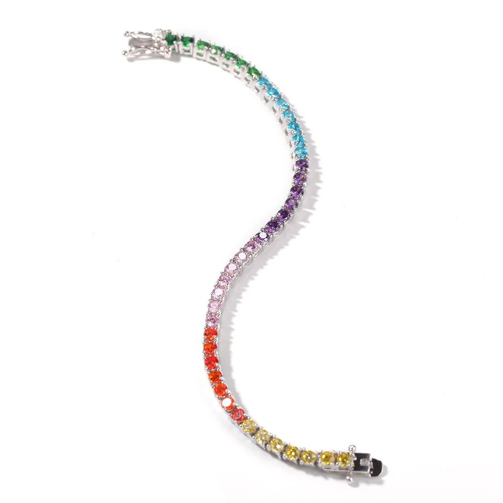 Rose Gold Plated Zircon Sterling Silver Bangle for Women