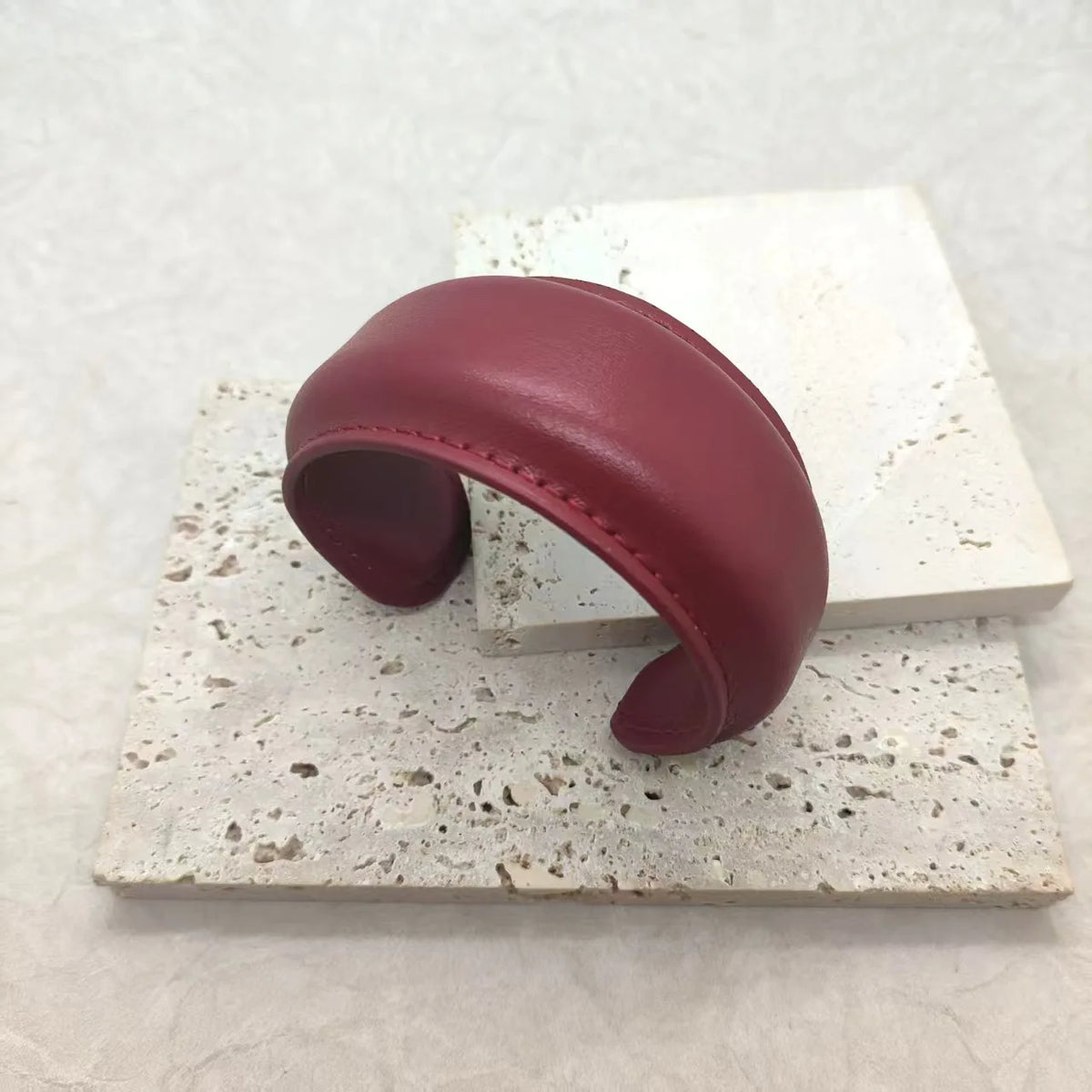 Elegant Minimalist Leather Wide Cuff Bracelet for Women