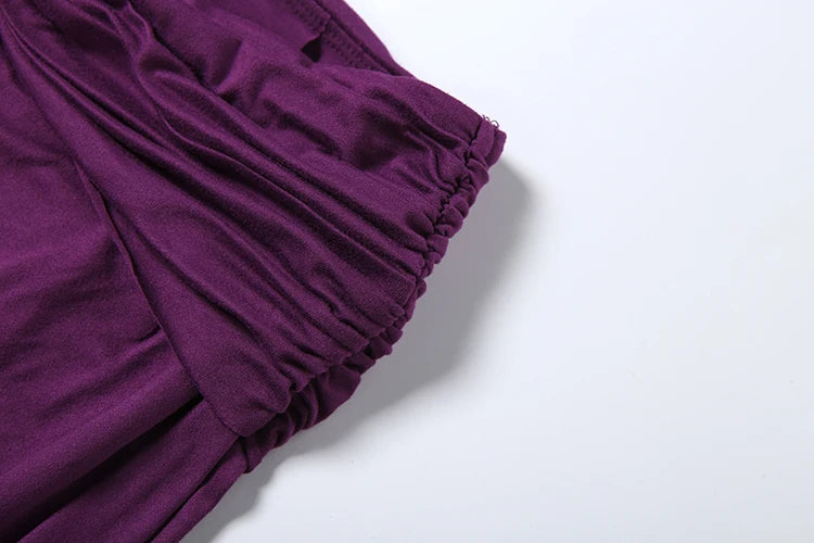 Hollow Design Low Neck Backless Ruched Long Dress for Women
