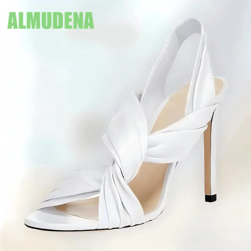 Two Tone Patchwork Cross Strap High Heel Sandals for Women