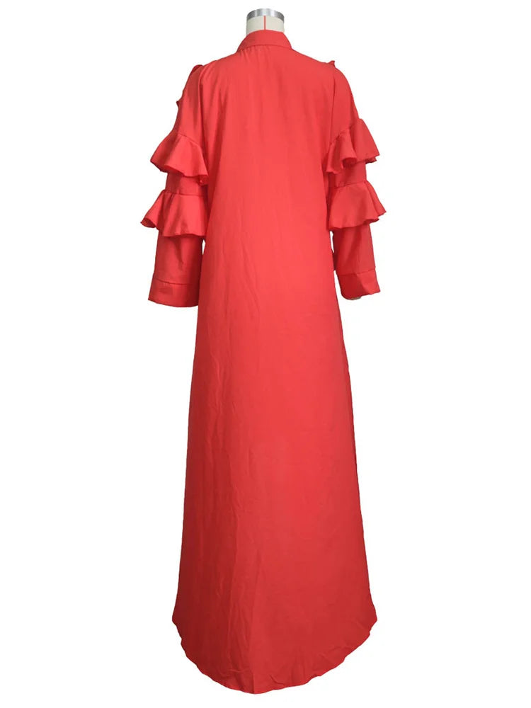 Wmstar Dresses for Women Puff Sleeve Elegant Sweet Shirts Maxi Dress New Summer Clothes Wholesale Dropshipping with Bandage
