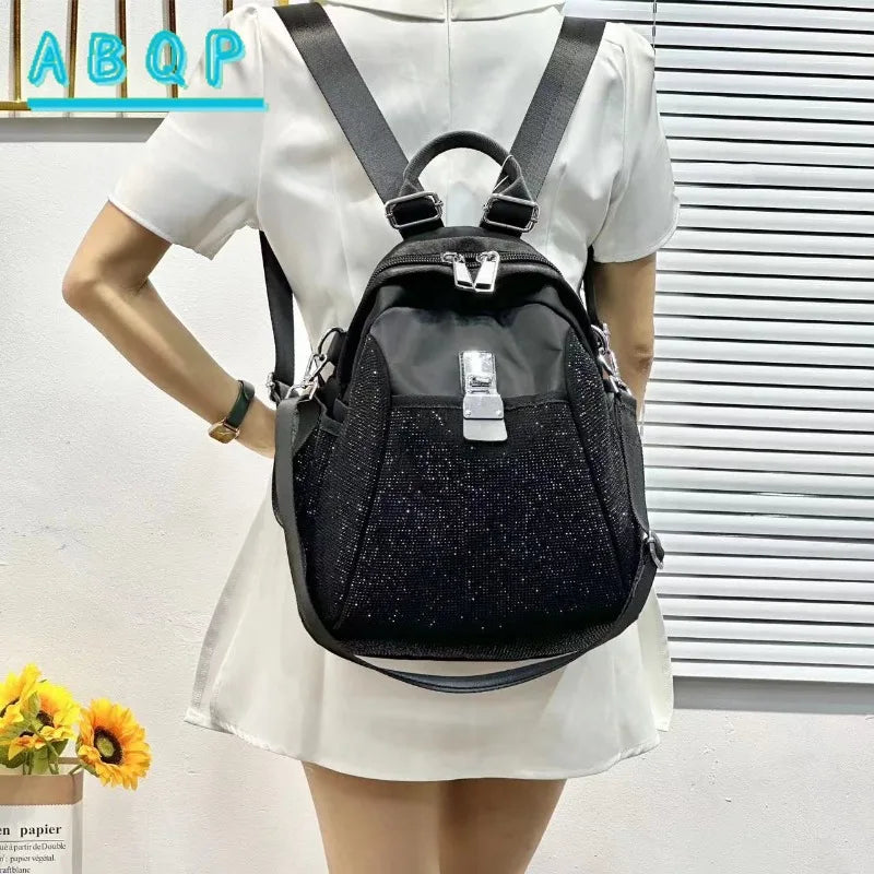 New Diamond-encrusted Backpack Fashionable Women’s Diamond-encrusted Backpack Fashionable Diamond-encrusted Shiny Backpack