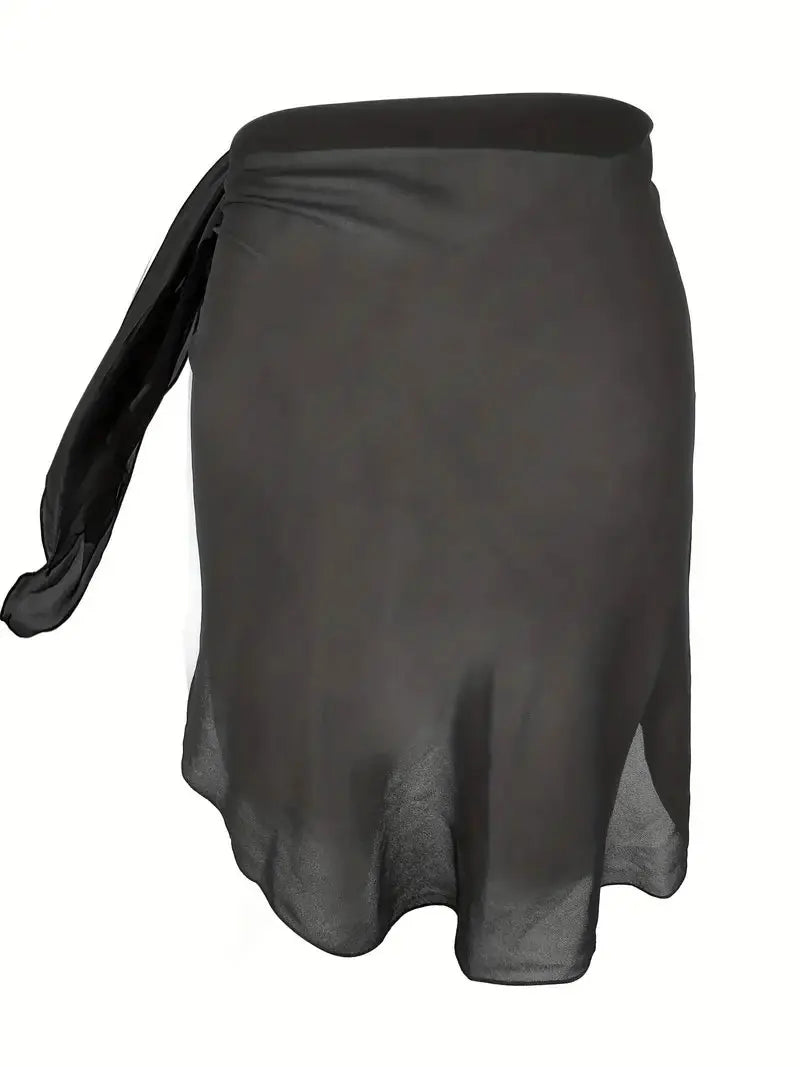 Women Short Sarongs Swimsuit Coverups Beach Bikini Wrap Sheer Short Skirt Chiffon Scarf Cover Ups for Swimwear