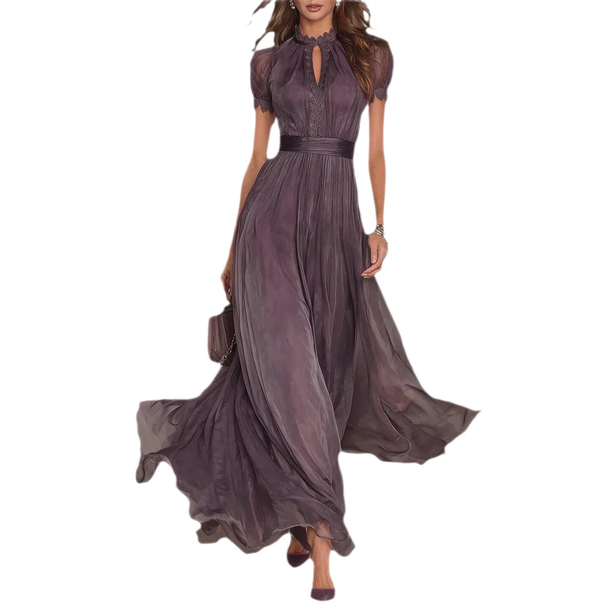 Elegant Hollow Out Corset Maxi Party Dress for Women
