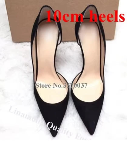 Elegant Dark Green Suede Pointed Toe Stiletto Pumps for Women