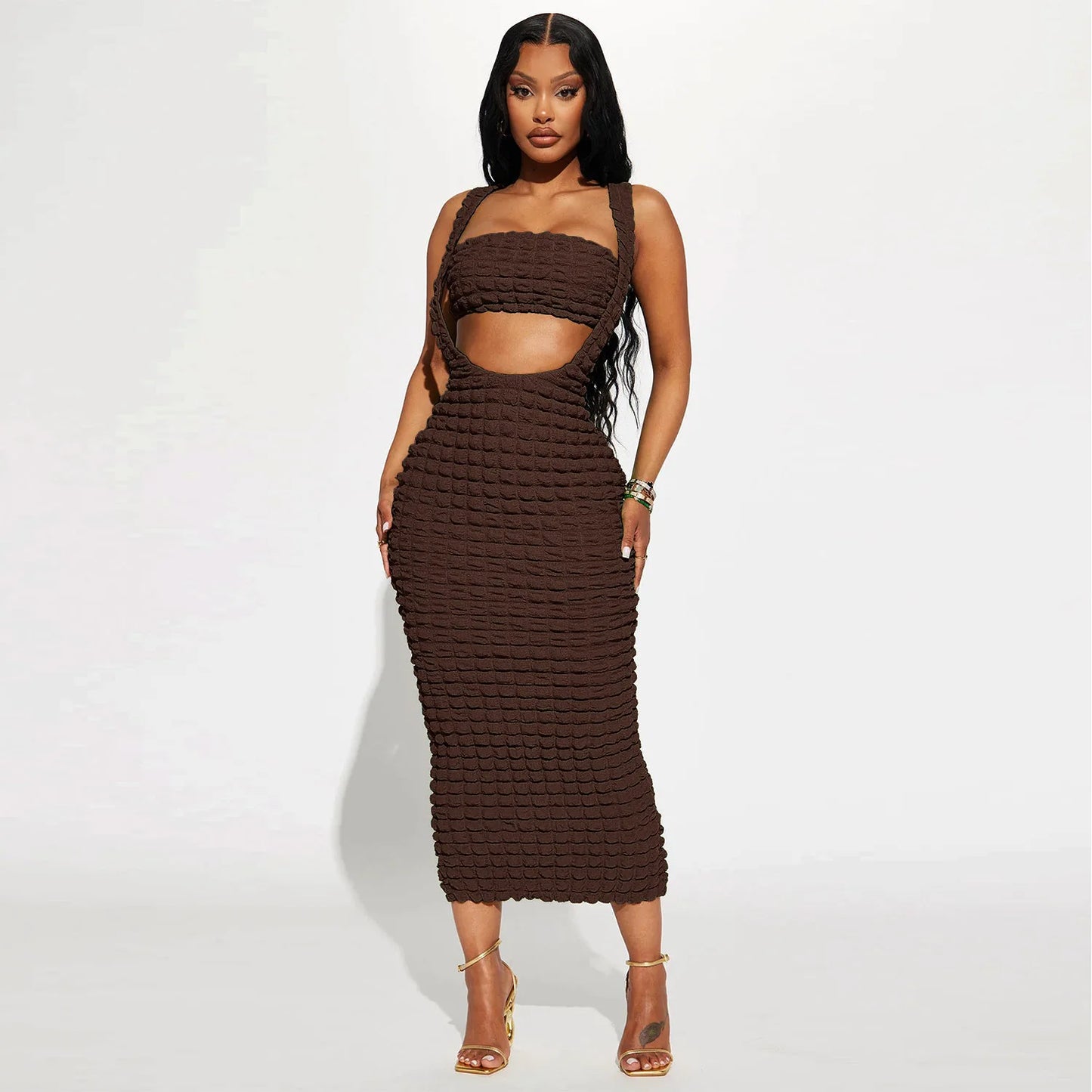 Cutout Crop Top Two Piece Set