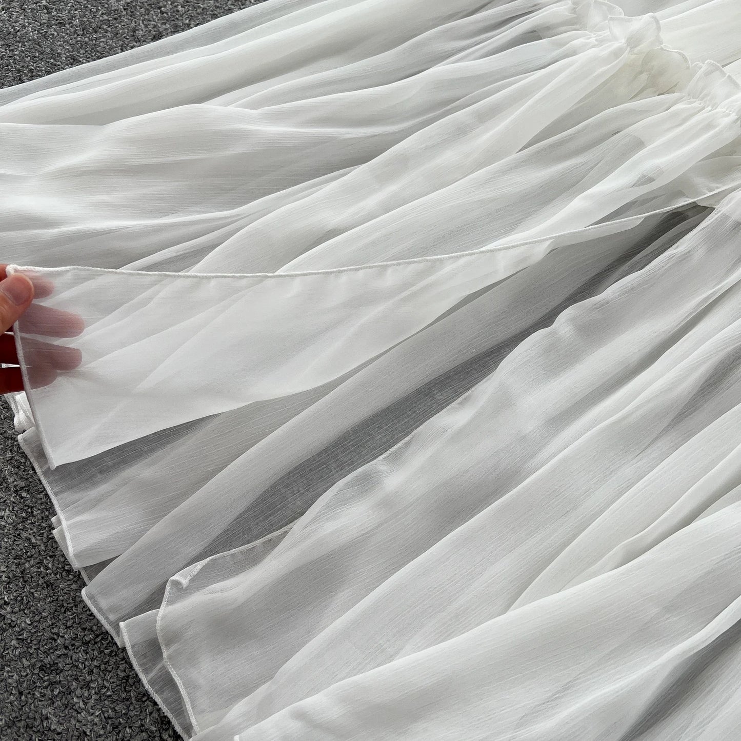 Off-Shoulder Pleated Satin Maxi Dress