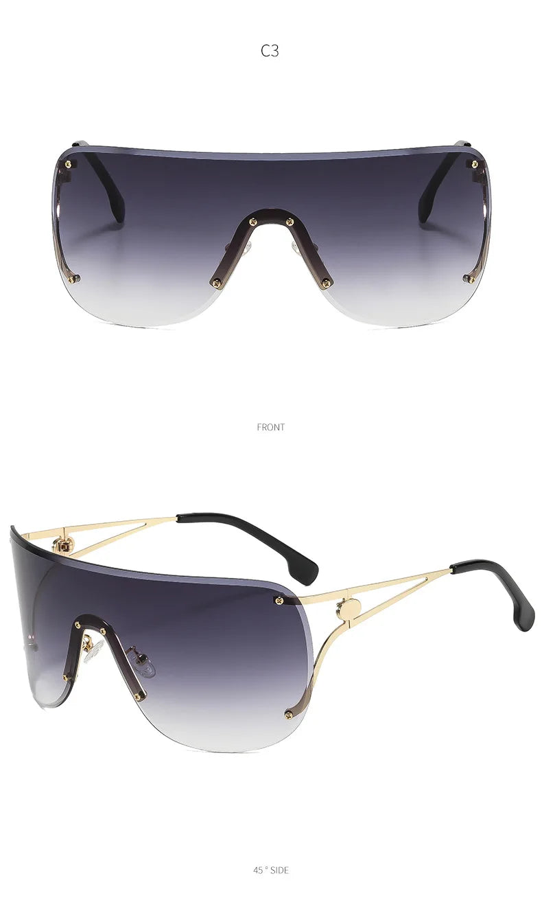 Oversized Shield Fashion Sunglasses