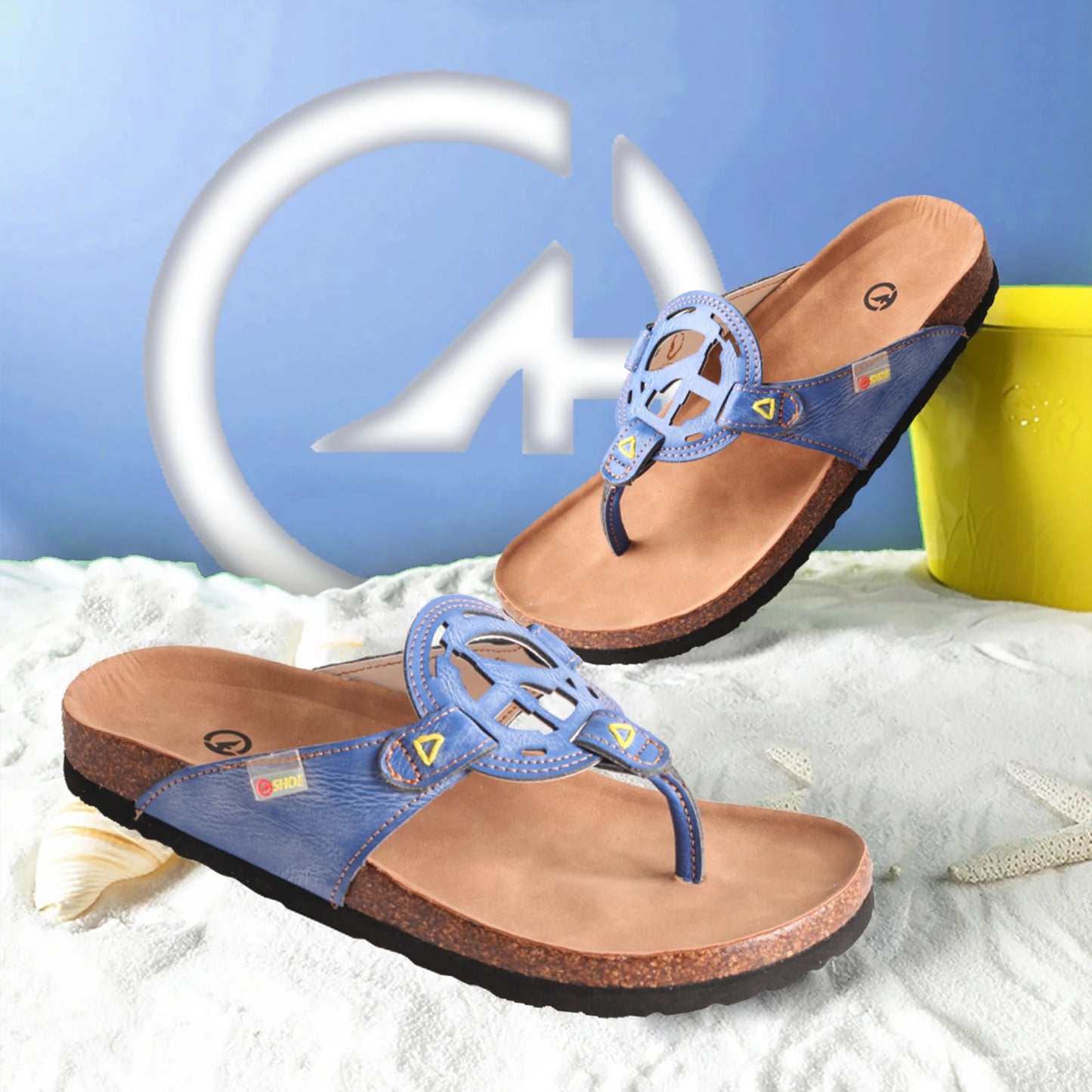 Herringbone Leather Flat Slippers
