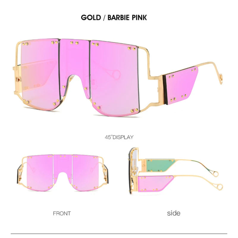 Oversized Mirrored Square Sunglasses