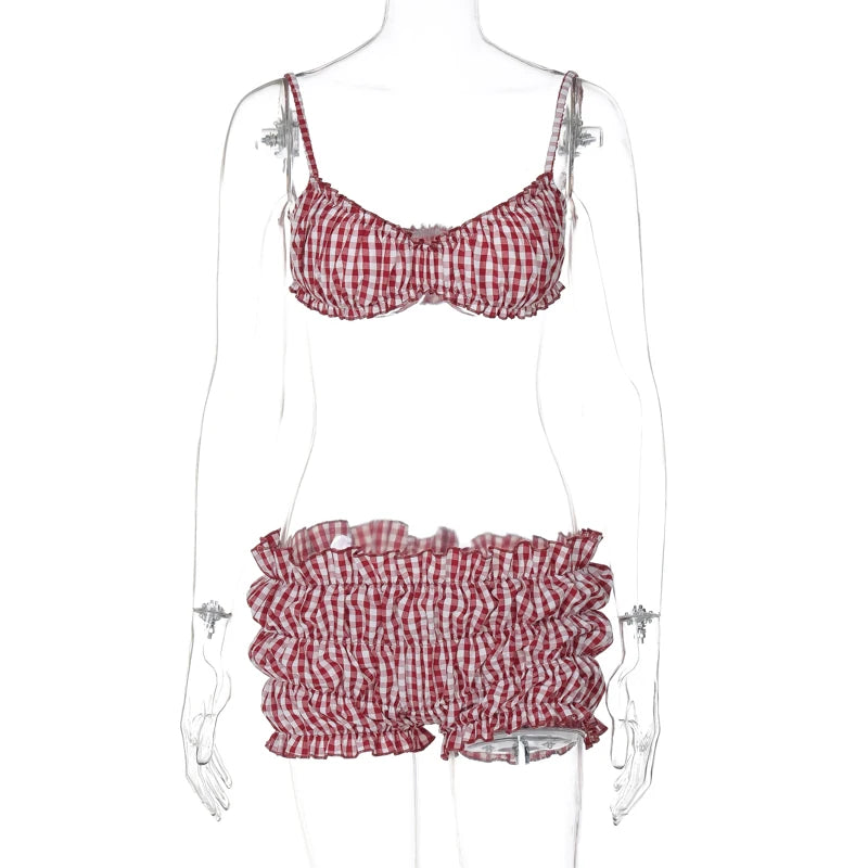 Striped Two-Piece Camisole Set Beachwear for Women