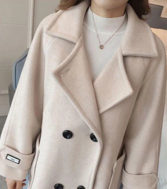 Padded Mixtures Jacket Woman Long Loose Cotton Wool Blend Coat for Women Pink Elegant Outerwears New in Novelty High Quality Hot