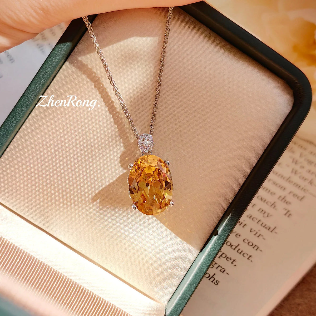 Oval Champagne Cubic Zirconia Jewelry Set for Women