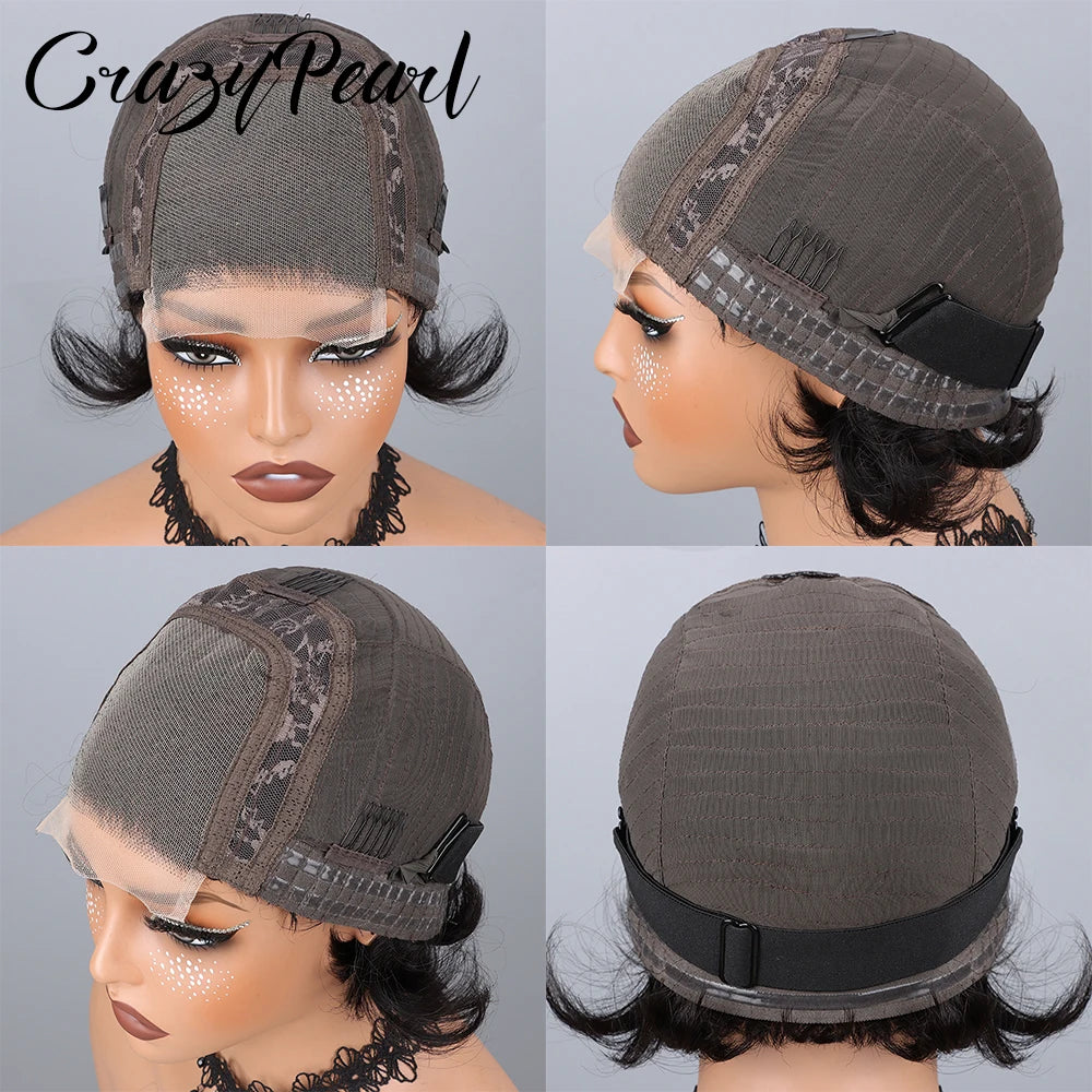 Short Straight Bob Lace Front Human Hair Wig for Women