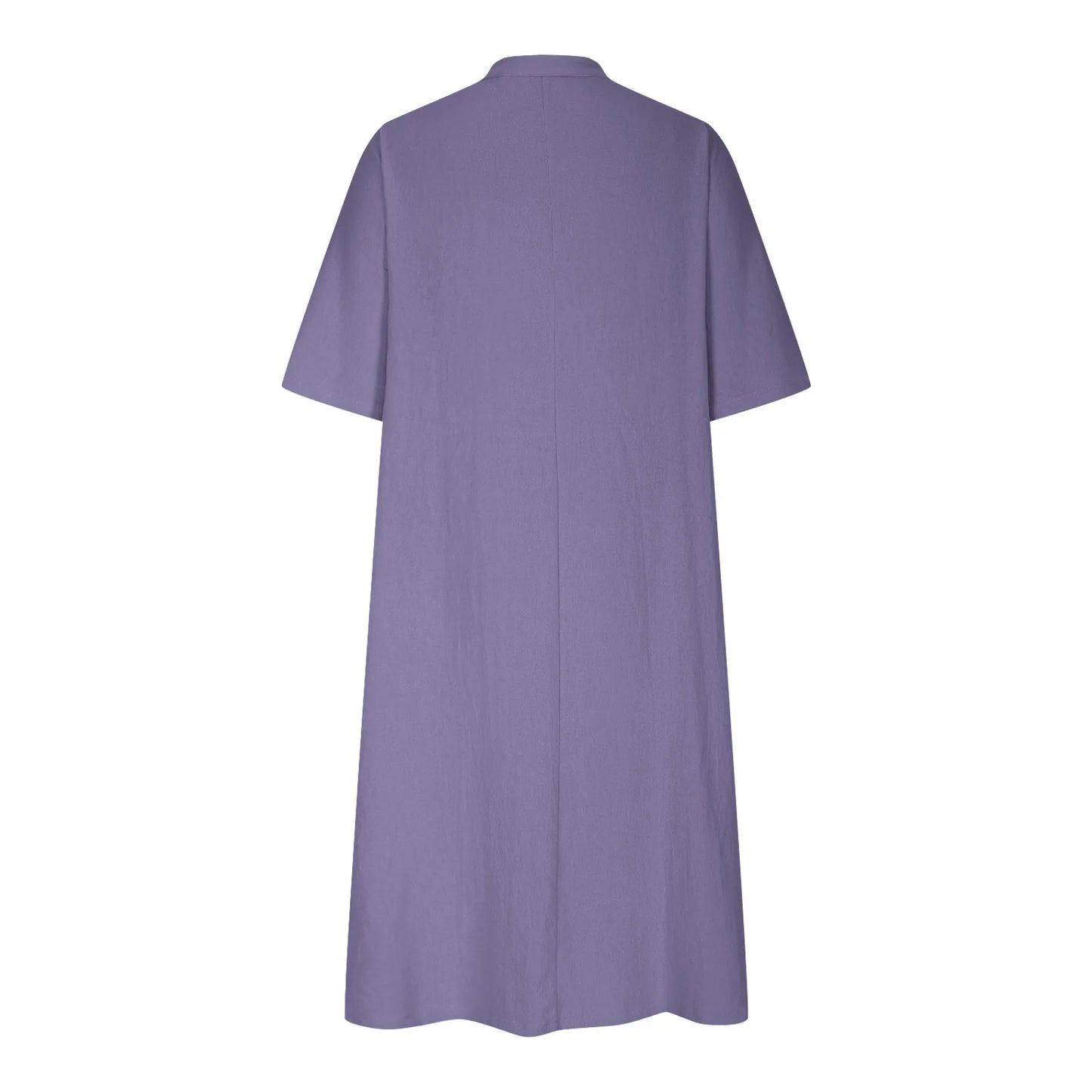 Elegant Casual Short Sleeve Solid Midi Dress for Women