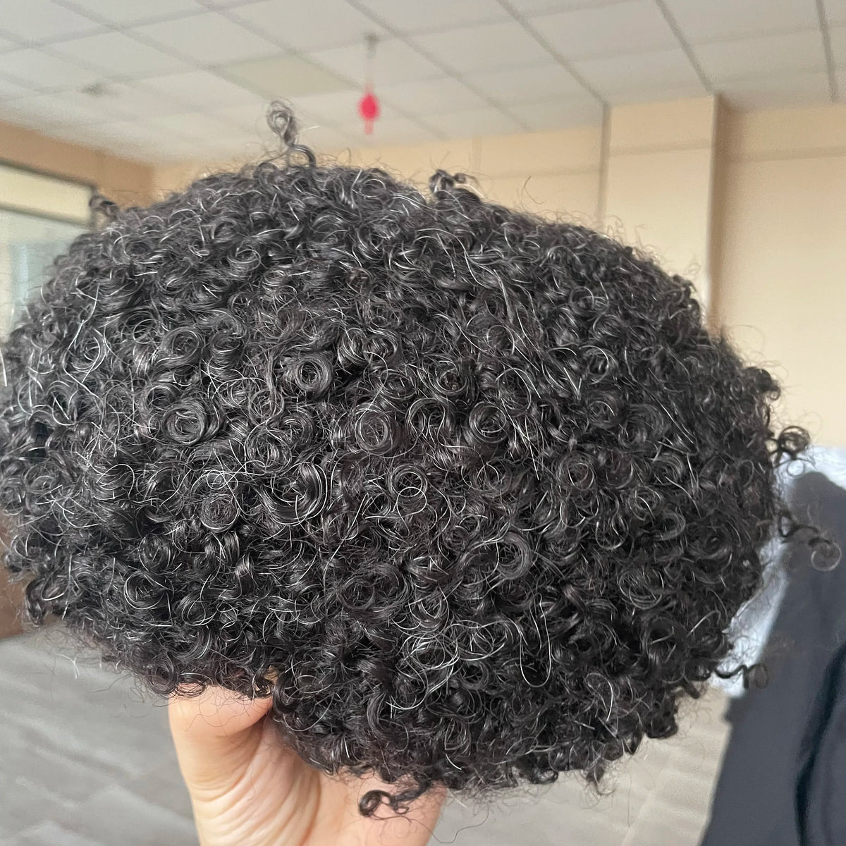 Undetectable Curly Human Hair Toupee Replacement for Women