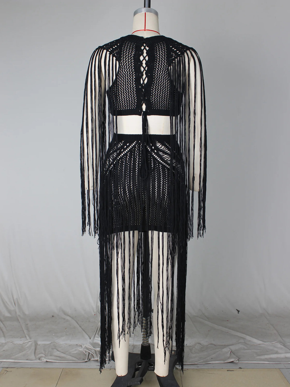 Boho Tassel Hollow Out Knit Summer Dress for Women