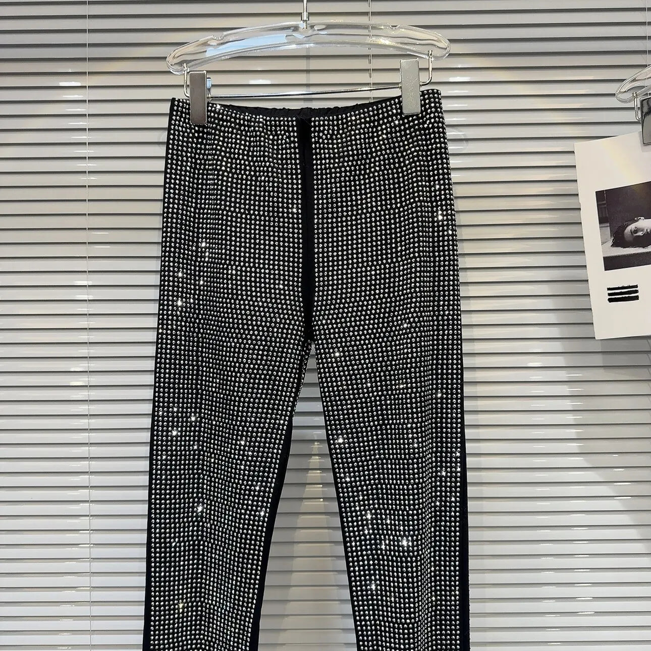 Blingbling Full Diamonds Hot Drilling Slimming Bottom Pants New Spring Autumn Spice Girls Ankle-length Skinny Women Leggings
