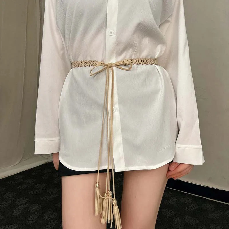 Vintage Handmade Woven Beaded Waist Chain for Women