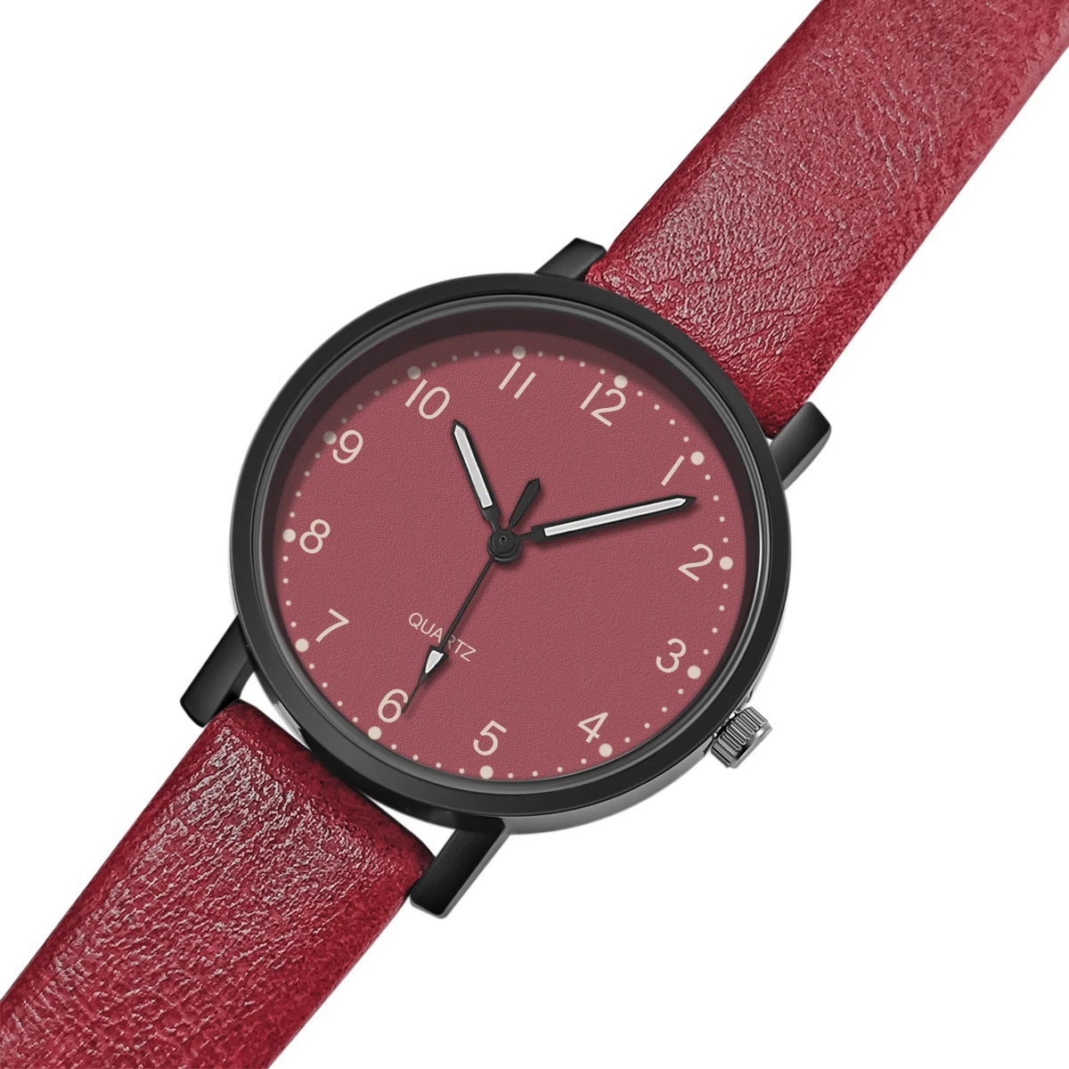 Vintage Round Dial Leather Strap Watch