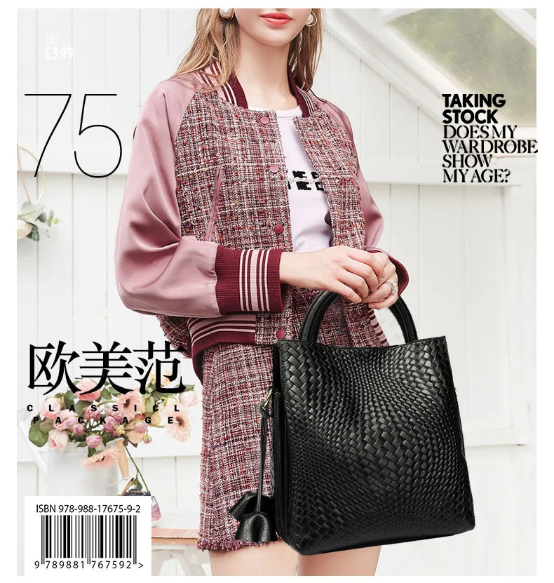Premium Minimalist Top Layer Leather Tote Bag for Women