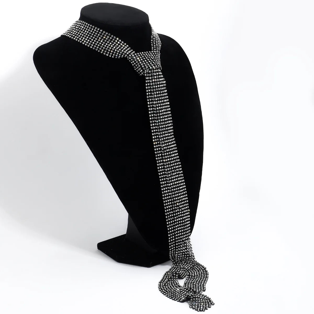 Rhinestone Hollow Mesh Retro Pendant Necklace for Women