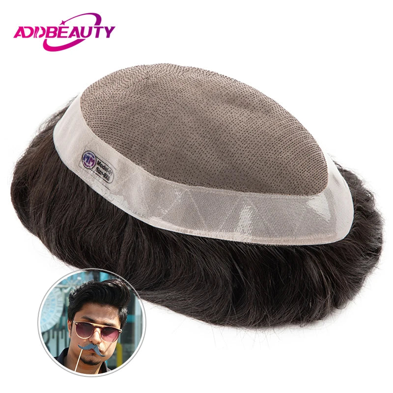 Natural Hairline Human Hair Toupee Hair System for Men